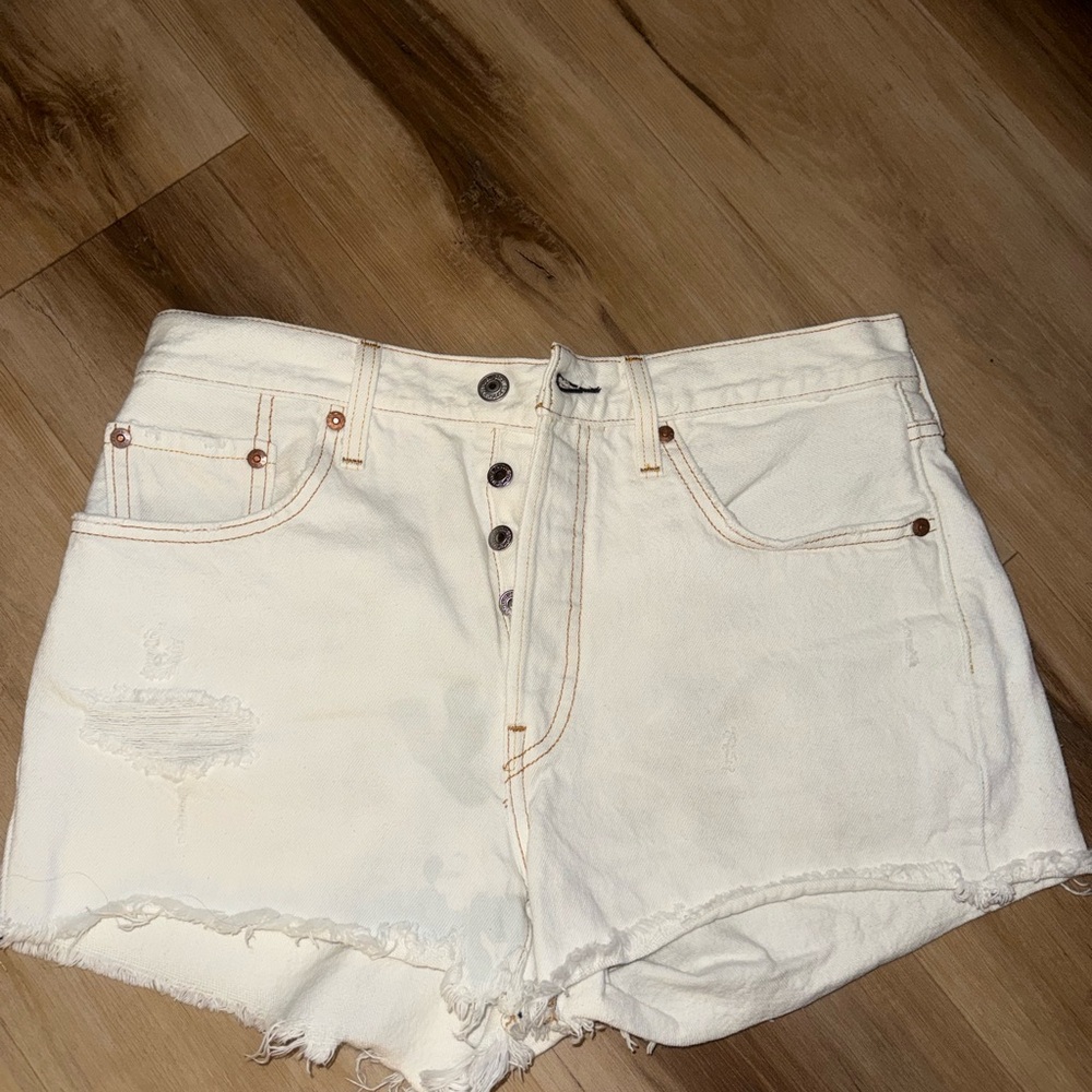 Levi’s Women's White Denim Shorts
